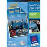 AVERY PAQUET DE 100 FEUILLES PAPIER PHOTO PREMIUM BRILLANT A4 250GR POUR LASER COULEUR