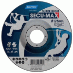 DISQUES À TRONÇONNER ET À ÉBARBER SUPER BLEUE SECU-MAX Ø125X2,2X22,23 MM, MOYEU DÉPORTÉ, BOITE DE 25 NORTON