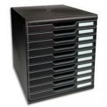 EXACOMPTA MODULE DE CLASSEMENT 10 TIROIRS FORMAT A4+ DIMENSIONS L28,8 X H32 X P35 CM ECOBLACK NOIR