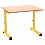 LOT DE 2 - TABLE SCOLAIRE SYLLAB, 1 PLACE, L.60 CM, RÉGLABLE, TAILLE1 À 4, PLATEAU MÉLAMINÉ, JAUNE