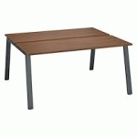 PÔLE DE 2 BUREAUX DROITS NOYER L 160 X P 60 CM, PIÉTEMENT MÉTAL ANTHRACITE - ARCH