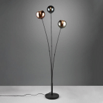REALITY LEUCHTEN LAMPE SUR PIED SHELDON AVEC TROIS ABAT-JOUR VERRE