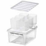 SMARTSTORE BOÎTE DE RANGEMENT CLASSIC 14 L + INSERTS, BLANC