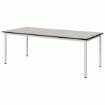 TABLE MALIBU 180X80 T4 4P ST ANTIB BLC SE W911/NOIR BLC 9016