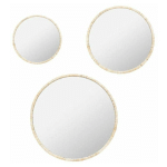 ATMOSPHERA - LOT DE 3 MIROIRS MURAUX DÉCO JESSY 45CM BEIGE