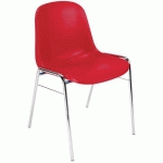 CHAISE COQUE PIÈTEMENT CHROME ROUGE - MANUTAN EXPERT