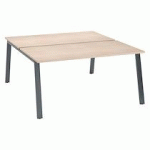 PÔLE DE 2 BUREAUX DROITS CHÊNE CLAIR L 160 X P 80 CM PIÉTEMENT MÉTAL ANTHRACITE - ARCH