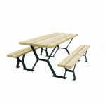 TABLE-BANCS TABALOU 2,40 M RNT RÉSIINEUX NATUREL - MANUTAN COLLECTIVITÉS