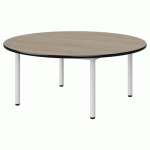 TABLE MALIBU Ø 120 T1 4P STRA CHÊNE 1146/NOIR BLC 9016
