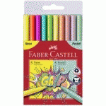 FABER-CASTELL FEUTRES GRIP FLUO + PASTEL, ÉTUI DE 10 - LOT DE 5