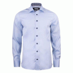 J.HARVEST & FROST RB20 TWILL CHEMISE SLIM FIT HOMMES BLEU CIEL/MARINE - TAILLE XS