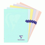 LOT DE 5 - CAHIER PIQUÉ CLAIREFONTAINE MIMESYS PASTEL A4 GRANDS CARREAUX 96 PAGES