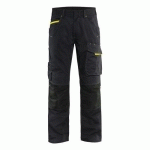 PANTALON DE TRAVAIL SERVICES STRETCH NOIR/JAUNE FLUORESCENT TAILLE 46L - BLAKLADER