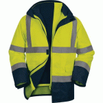 PARKA 5 EN 1 HAUTE VISIBILITÉ JAUNE FLUO-MARINE TAILLE XL - DELTA PLUS