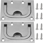 PETITES ECREVISSES - 2 PCS POIGNÉE DE TRAPPE POUR BATEAUX EN ACIER INOXYDABLE POIGNÉE CASIER DE TRAPPE AFFLEURANTES AVEC VIS POUR MEUBLE YACHT BOAT