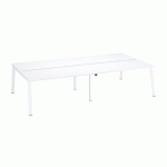 PÔLE 4 BUREAUX ECLA BLANC L 160 X P 80 CM PIÈTEMENT MÉTAL BLANC