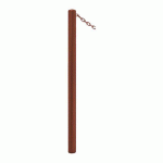 POTELET CARREFOUR Ø60 MM CHAINES 1 ANNEAU ZINC ASPECT CORTEN - PROCITY