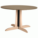 TABLE MIKADO Ø120 CM STRATIFIÉ ABS - PIERRE DE LUNE/BOULEAU - SUNSET CREATION