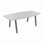 TABLE TONNEAU PARTAGE 200 X 100 CM GRIS / ALU - BURONOMIC