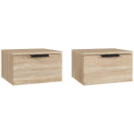 TABLES DE CHEVET MURALES 2 PCS CHÊNE SONOMA 34X30X20 CM