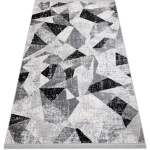 TAPIS TULS STRUCTURAL, FRANGES 51211 MODERNE, GÉOMÉTRIQUE ANTHRACITE GREY 80X150 CM