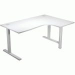 BUREAU COMPACT 90° DROIT AVEC PIED L MÉTAL - 180 CM - BLANC - ARTARREDI