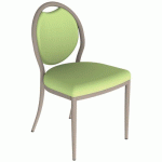 CHAISE 260 ALU ASS/DOS ABAKA TILLEUL - 4P NOISETTE - MOBIDECOR