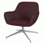 FAUTEUIL CITY DOSSIER BAS PIED ALU TISSU GRENAT - QUADRIFOGLIO
