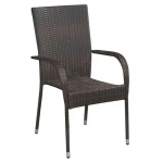 CHAISE DE JARDIN RÉSINE TRESSÉE MARRON DAGET - LOT DE 2