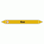 LOT DE 3 - MARQUEUR TUYAUTERIE - GAZ - VINYLE LAMINÉ NFX 08-105 - NFX 08-105 150 X 12 MM