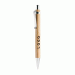 STYLO BILLE EN BAMBOU RÉTRACTABLE PUBLICITAIRE - MARQUAGE 1 COULEUR