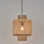 SUSPENSION FORME CHEMINÉE EN ORDELETTE DE PAPIER TRESSÉ NATUREL - MANUTAN COLLECTIVITÉS