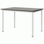 TABLE MALIBU 120X80 T6 4P STRA GRIS U727/NOIR BLC 9016