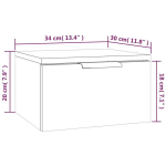 TABLES DE CHEVET MURALES 2 PCS CHÊNE FUMÉ 34X30X20 CM