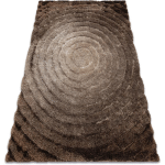 TAPIS MODERNE FLIM 008-B7 SHAGGY, CERCLES - STRUCTURAL MARRON BROWN 80X150 CM