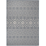 VIDAXL - TAPIS À TISSAGE PLAT D'EXTÉRIEUR 120X170 CM RAYURES BLEUES