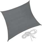TECTAKE - VOILE D'OMBRAGE CARRÉE, GRIS - TOILE SOLAIRE, TOILE D´OMBRAGE, VOILE SOLAIRE - 300 X 300 CM - GRIS