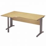 BUREAU COMPACT RETOUR À GAUCHE PRONTO MÉTAL - L. 160 X P. 100 CM - PLATEAU AULNE - PIEDS L ANTHRACITE