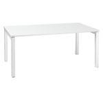 BUREAU DROIT ACTUAL - L. 140 X P. 80 CM - PLATEAU BLANC - 4 PIEDS BLANC