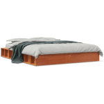 CADRE DE LIT CIRE MARRON 120X190 CM BOIS DE PIN MASSIF