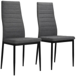 LES TENDANCES - CHAISE TISSU GRIS CLAIR ET PIEDS MÉTAL NOIR KARLANE - LOT DE 2