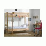 PACK LIT SUPERPOSÉ DOUGLAS + 2 MATELAS  BOIS NATUREL 90X190 CM/OPT:MATELAS FEEVAH HR