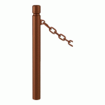 POTELET AGGLO Ø 76 MM CHAINES 1 ANNEAU - ZINC ASPECT CORTEN - PROCITY