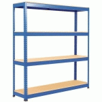 RAYONNAGE MANUTAN RAPID 1 2440X1830X455 4 TABLETTES AGGLO ÉPOXY BLEU