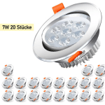 SPOT ENCASTRABLE À LED, SPOT LED ENCASTRABLE, SPOTS À ENCASTRER 3W-7W, ENCASTRABLE 3W BLANC CHAUD NON DIMMABLE LOT DE 20 SPOTS LED ENCASTRABLE