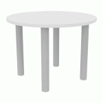 TABLE DE RÉUNION 4 PIEDS Ø 120 CM BLANC/ALU - QUADRIFOGLIO