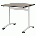 TABLE MALIBU 80X80 T6 DL STRA CHÊNE 1146/NOIR BLC 9016 - MANUTAN EXPERT