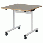 TABLE MALIBU RAB. 80X80 T5 DL STRA ALAISÉ GRIS U727/BLC 9016