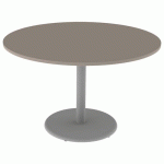 TABLE MENORCA Ø 120 T6 - ÉP. 24 MM STRA ABS PRALINE/9006 - MOBIDECOR
