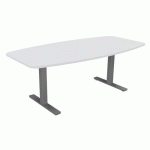 TABLE TONNEAU HAUT.RÉGLABLE ÉLECTR. EVO 200X100 CM BLANC/ALU - BURONOMIC